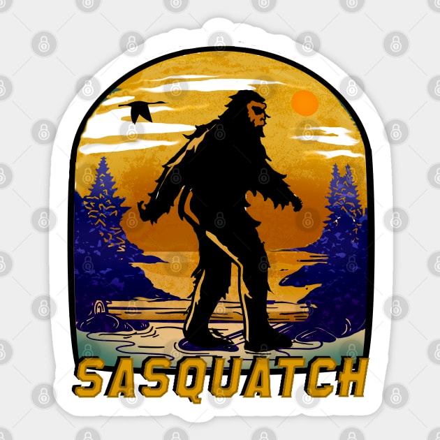 Sasquatch Sticker by Midcenturydave